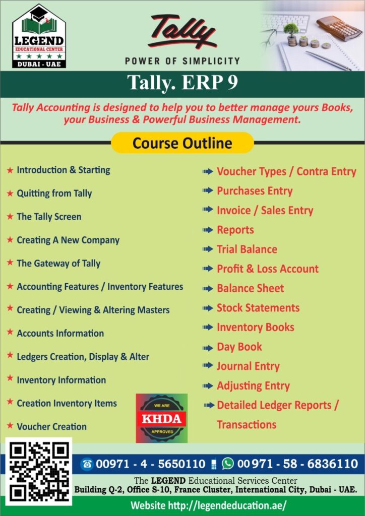 Tally Erp 9 Course The Legend Educational Services Center 