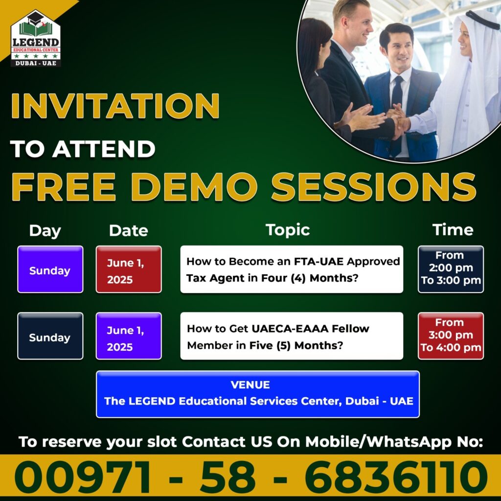 How to Become FTA-UAE Approved Tax Agent and Get UAECA-EAAA fellow Member.