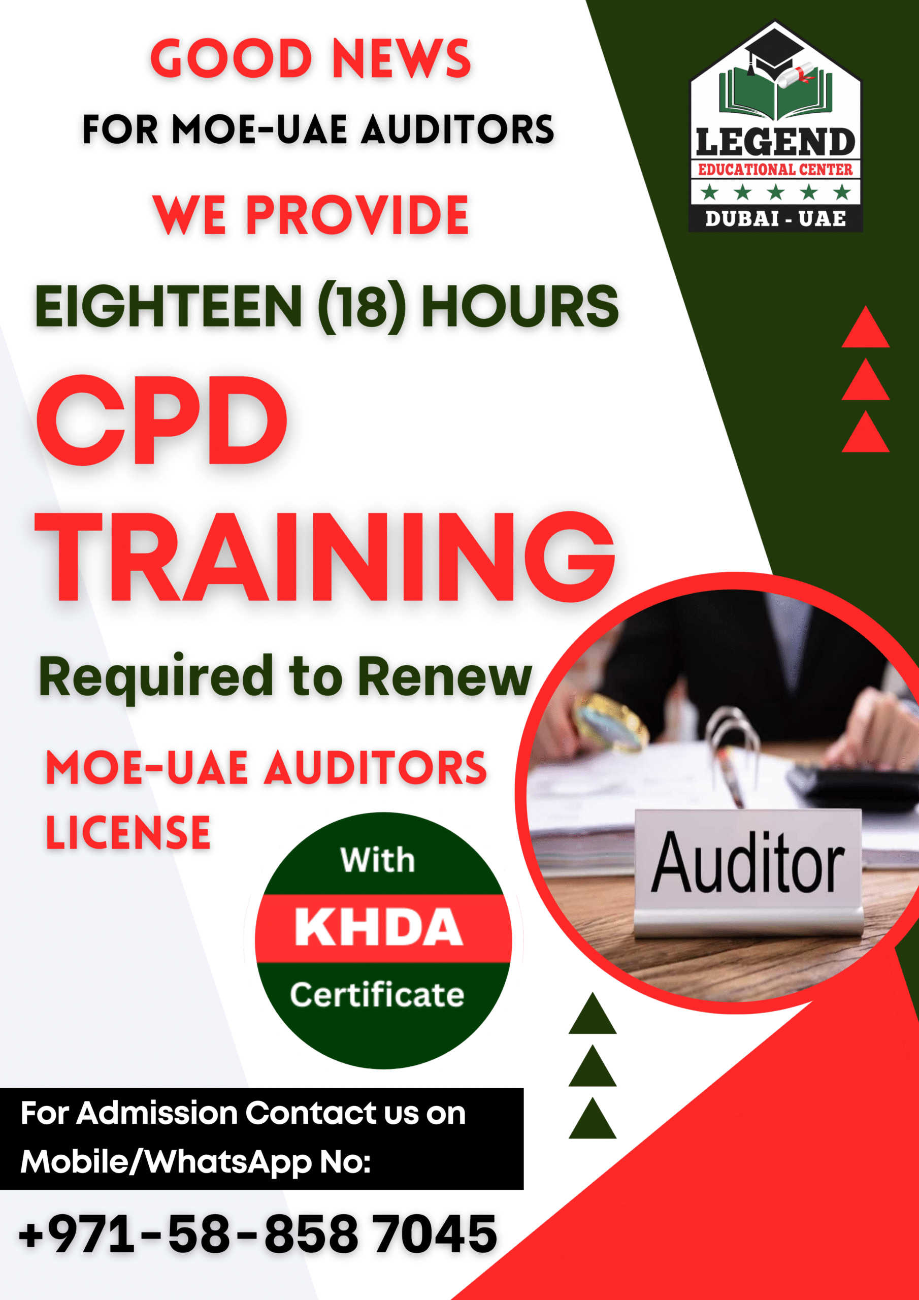 MOE-UAE Auditors License with Approved CPD Training Programs